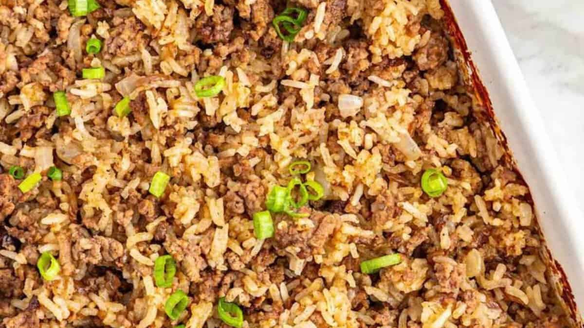 Hamburger Rice Casserole.