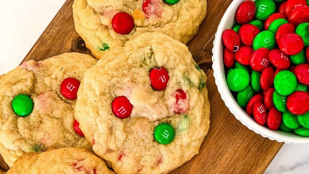 M&M Christmas Cookies.