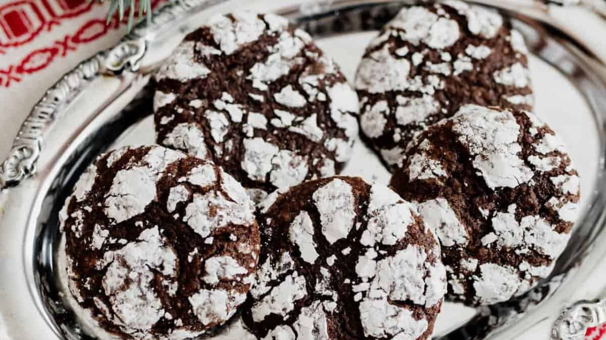 Mexican Chocolate Crinkle Cookies.