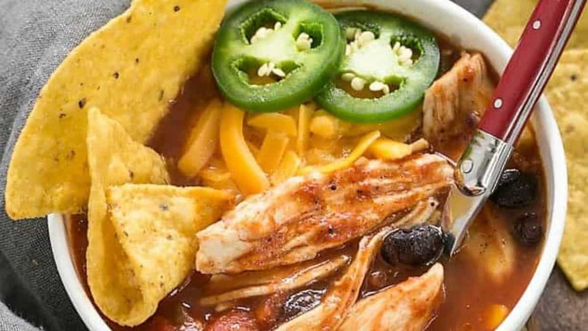 Slow Cooker Chicken Enchilada Soup.