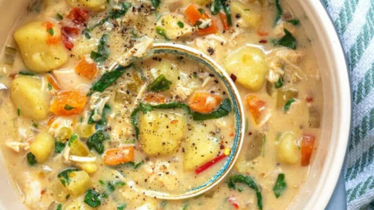 Slow Cooker Chicken Gnocchi Soup.