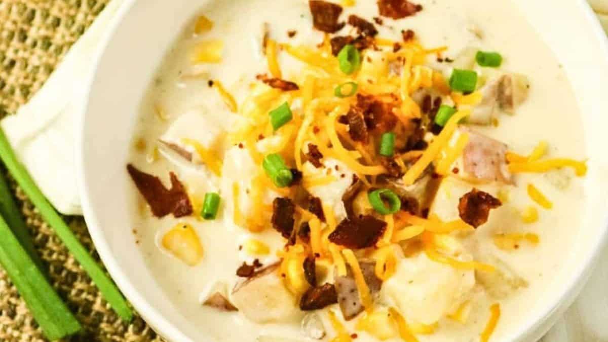 Slow Cooker Corn Chowder.