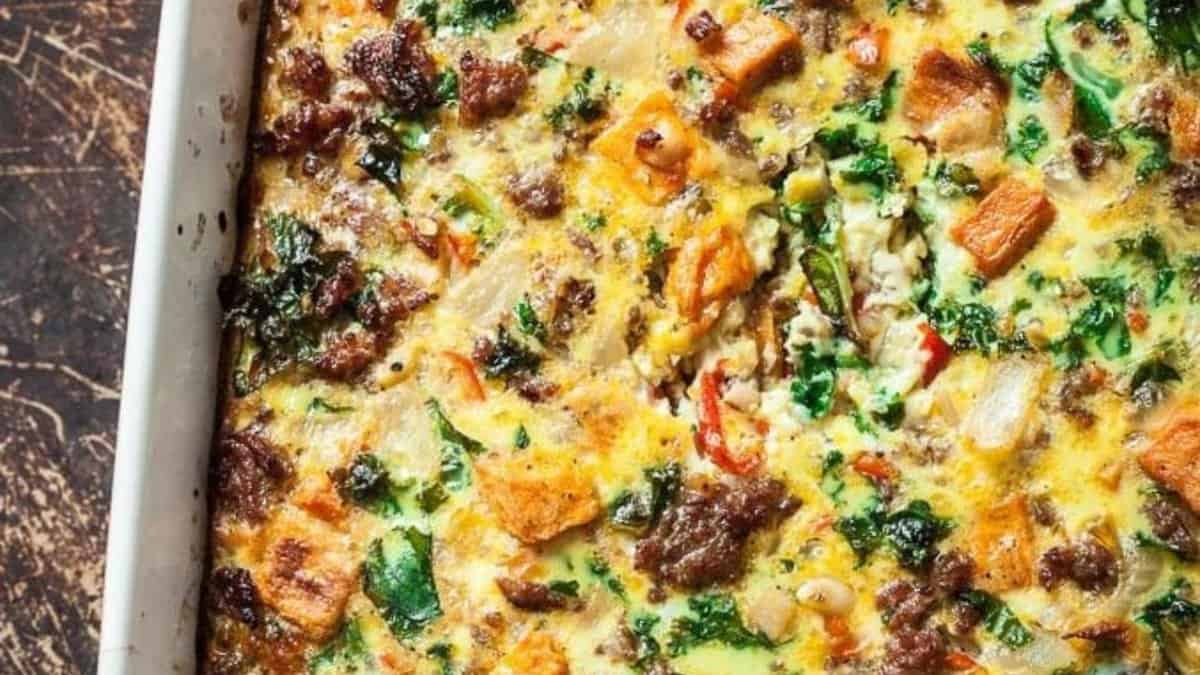 Sweet Potato Sausage Breakfast Casserole.