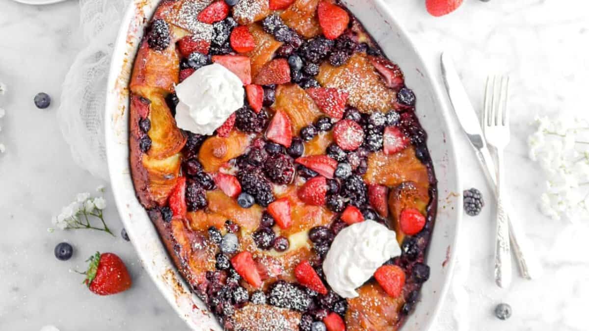 Triple Berry Croissant Breakfast Bake.