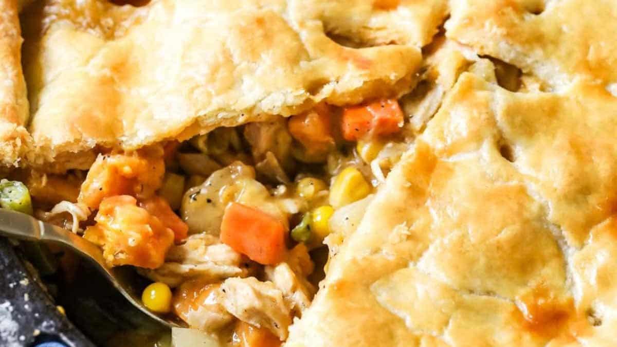 Sliced Turkey Pot Pie.