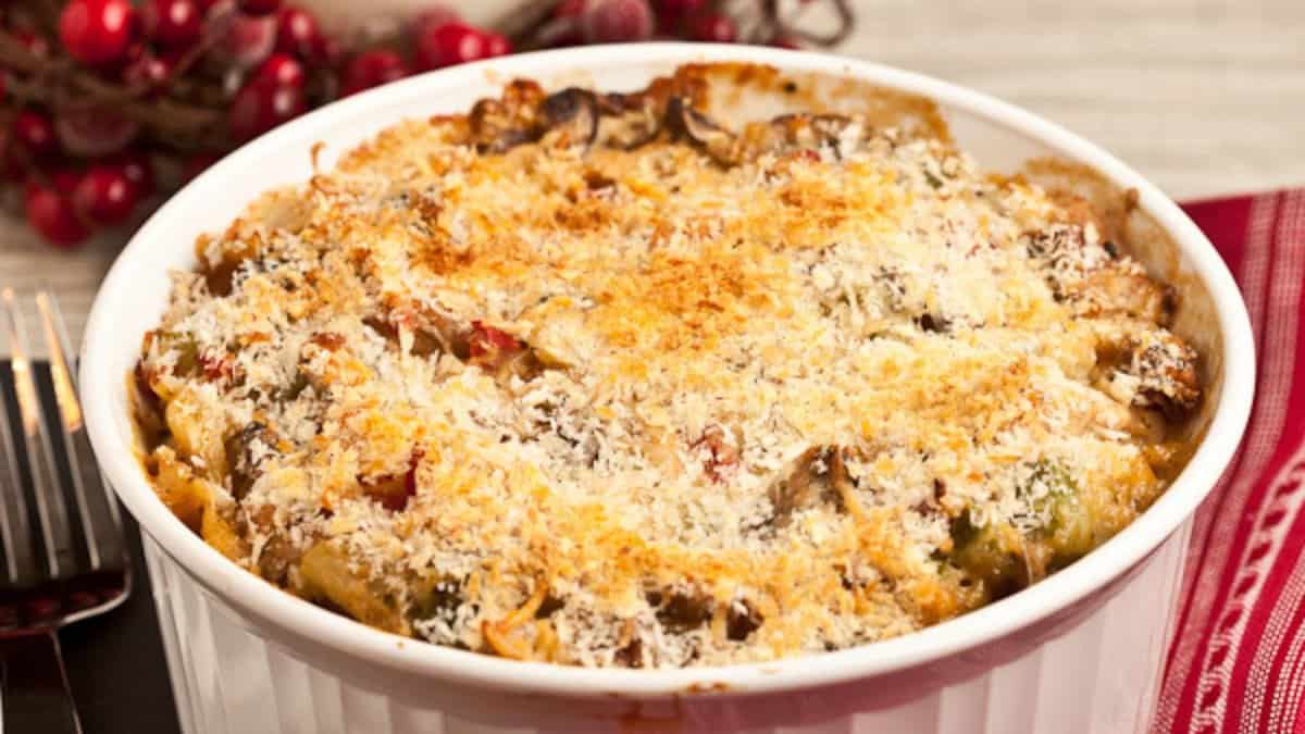 A serving of Turkey Tetrazzini.