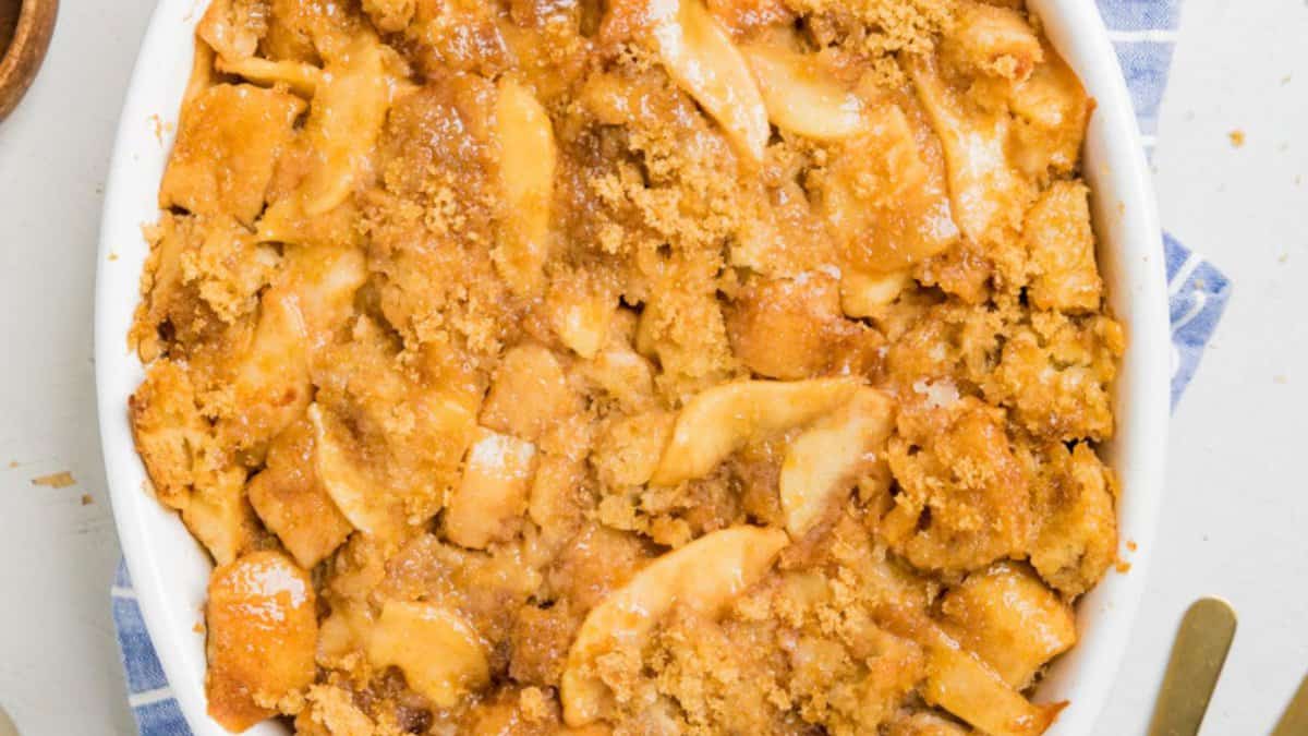 Vegan Apple Pie French Toast Casserole.