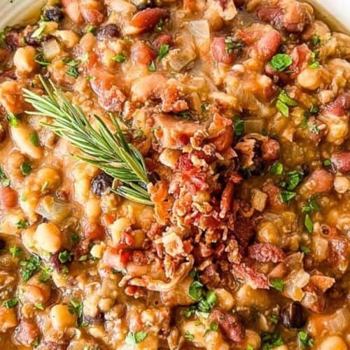 Slow cooker 15 bean soup.