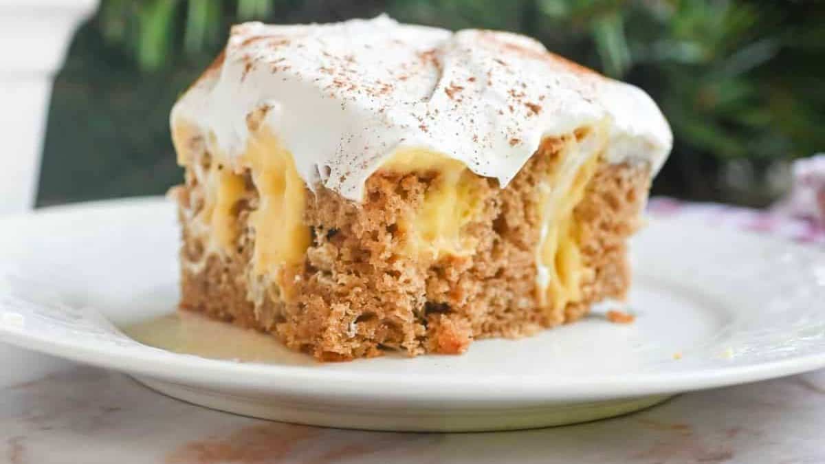 Eggnog Poke Cake.