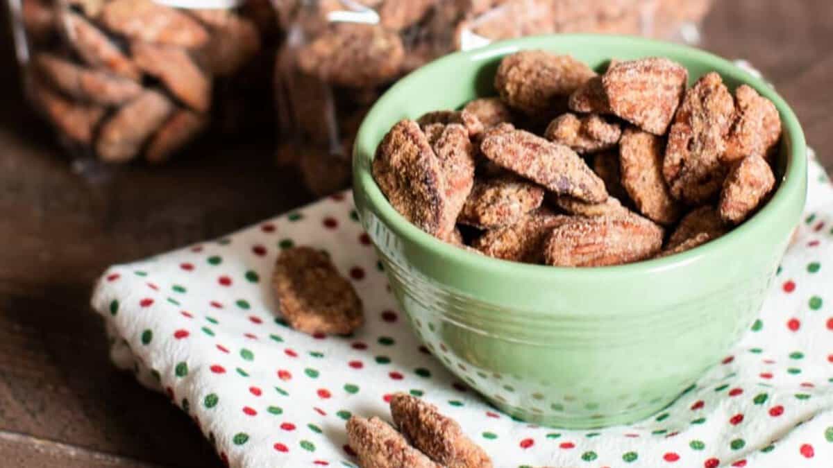 Slow Cooker Candied Pecans.