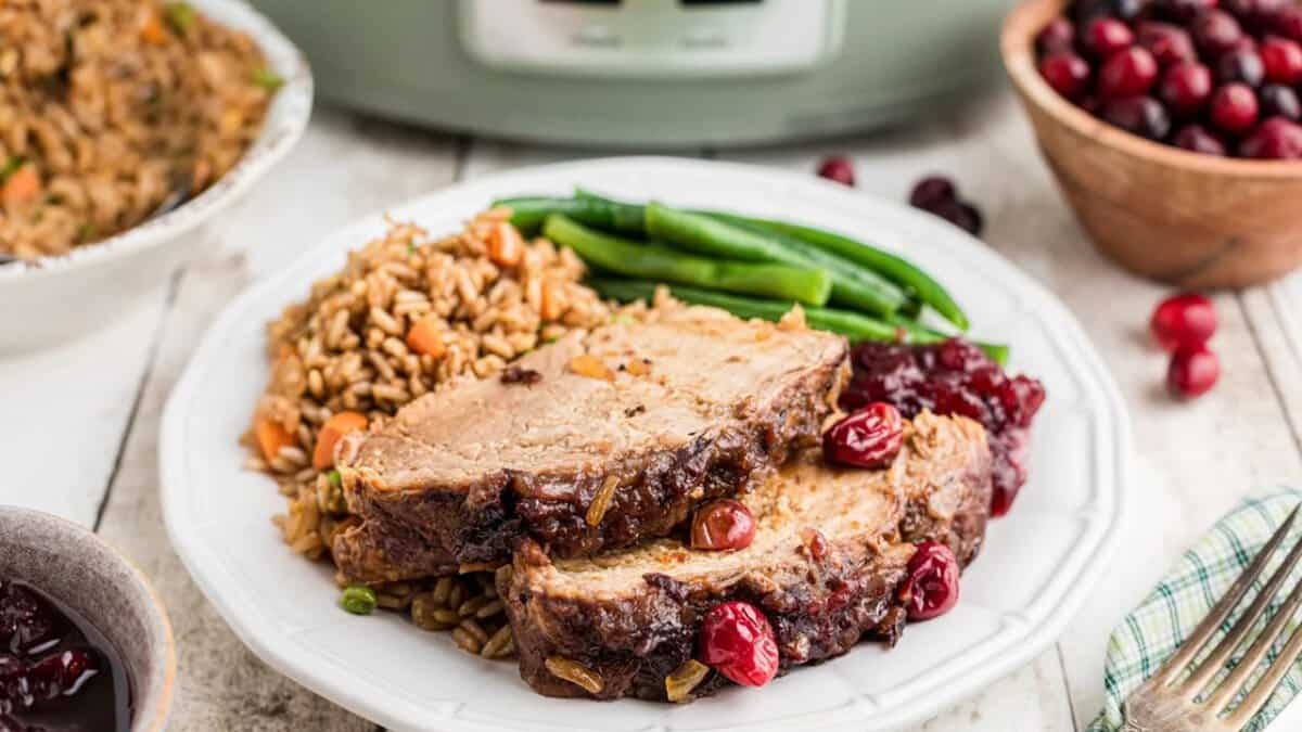 Slow Cooker Cranberry Pork Loin.