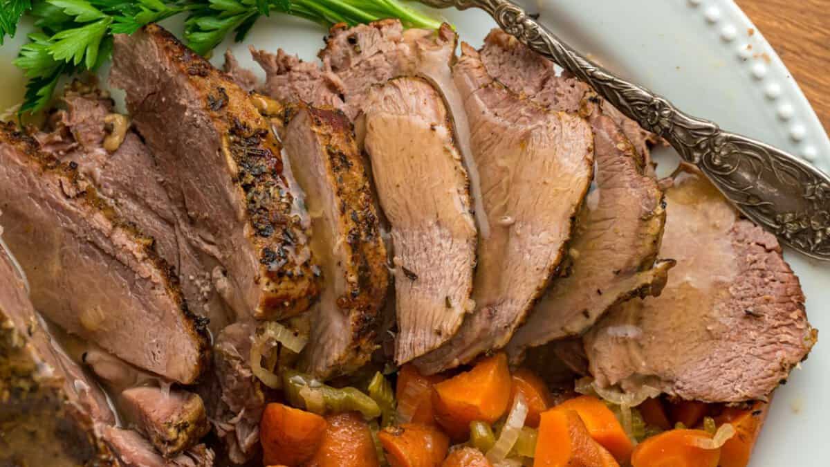 Slow Cooker Leg of Lamb.