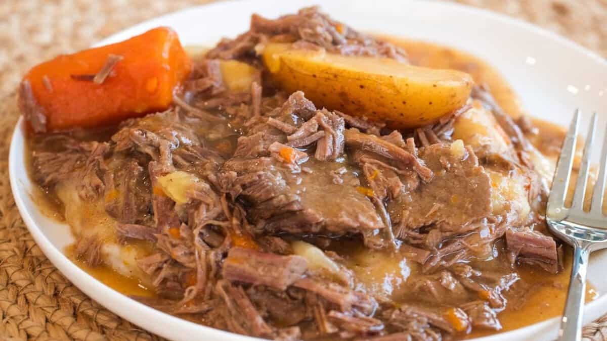 Slow Cooker Top Round Roast.