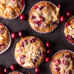 Cranberry white chocolate muffins.