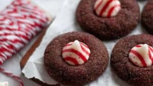Peppermint kiss cookies.