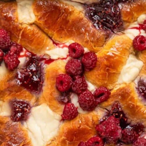 Raspberry french toast casserole.