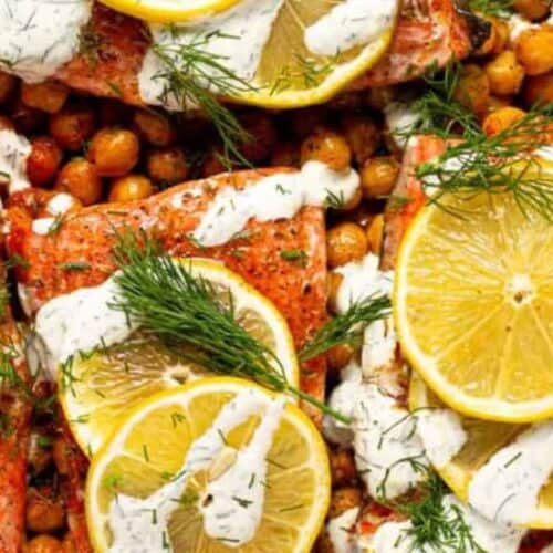 Baked salmon.