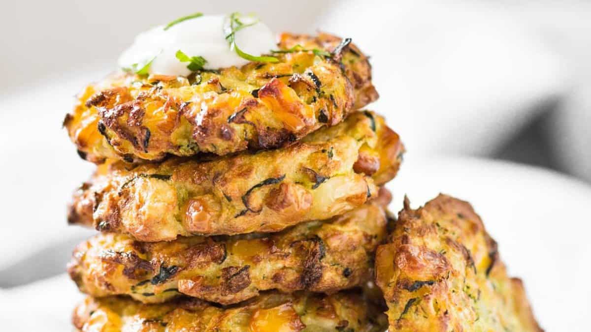 Air Fryer Zucchini Corn Fritters.