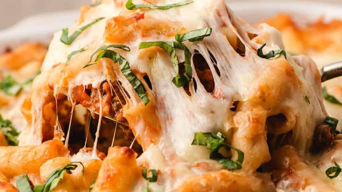 Baked Ziti with Ground Beef.