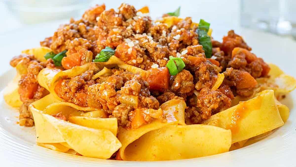 Beef Bolognese with Sausage.