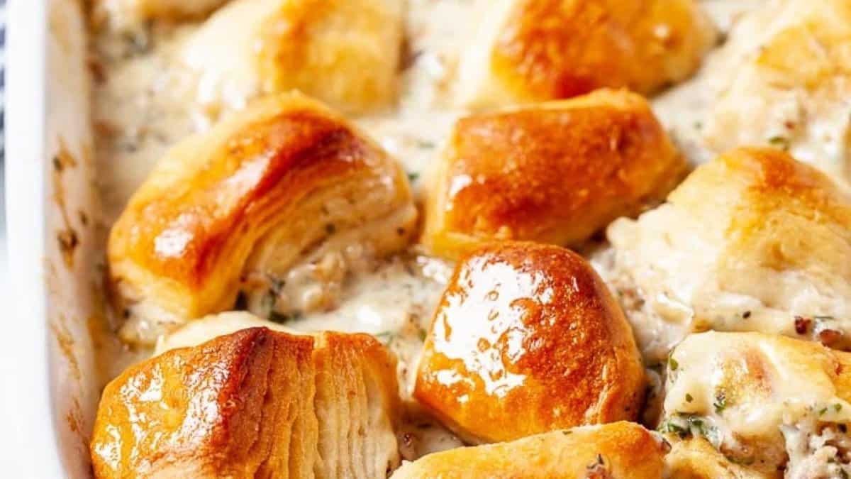 Biscuits and Gravy Casserole.