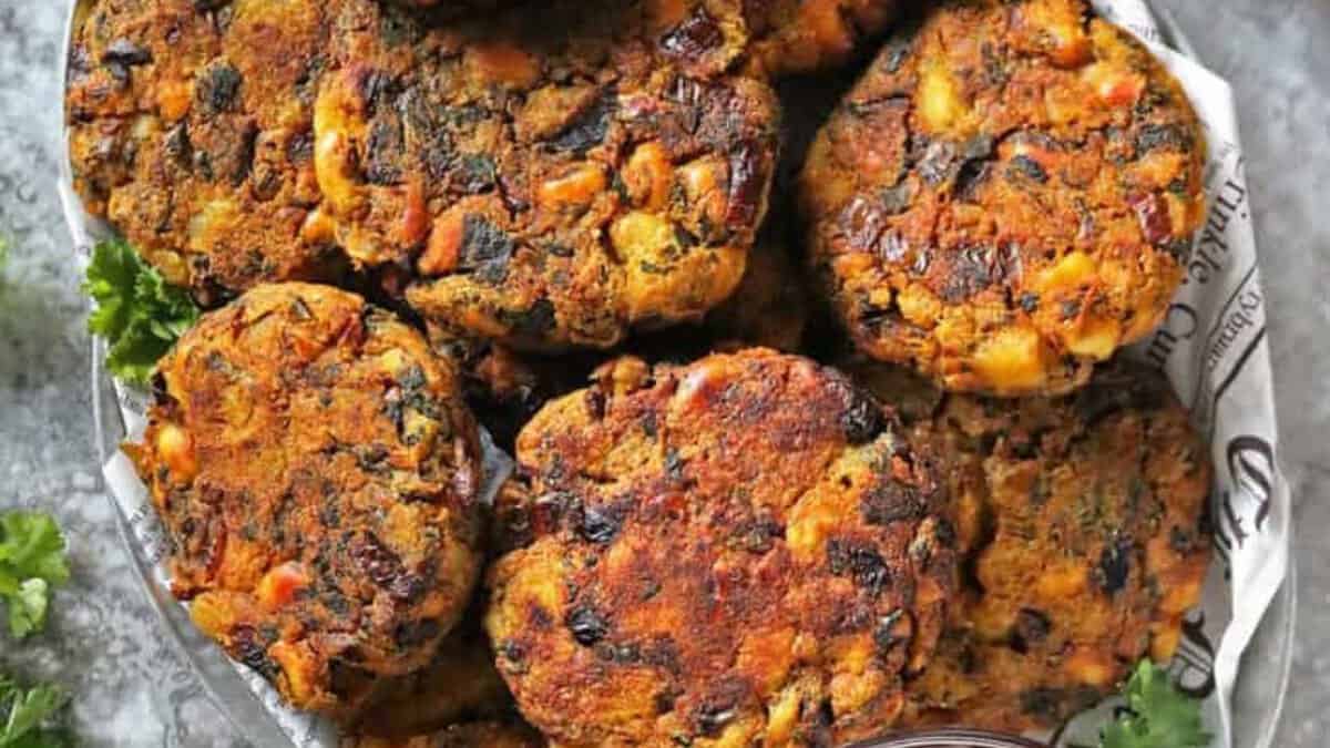 Black-Eyed Pea Fritters with Greens.