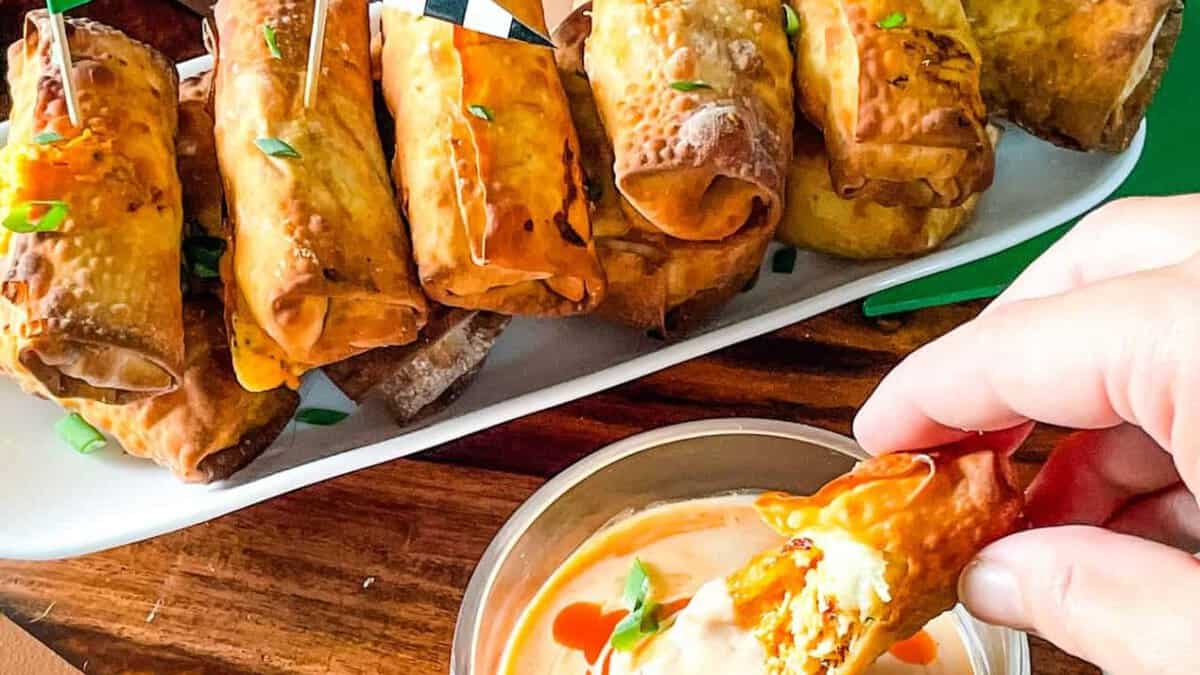 Buffalo Chicken Egg Rolls.