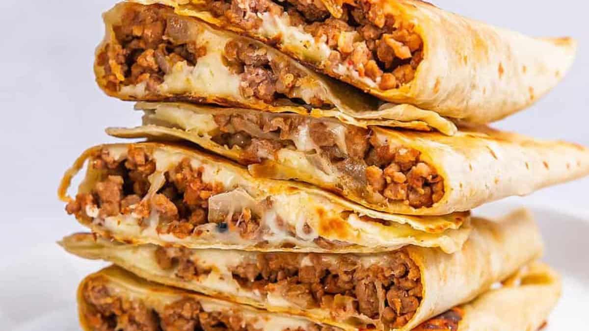 Cheesy Beef Quesadilla.