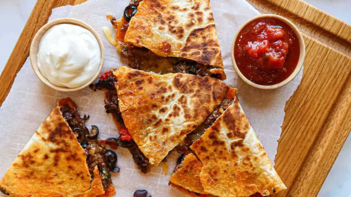 Cheesy Chorizo Quesadillas.