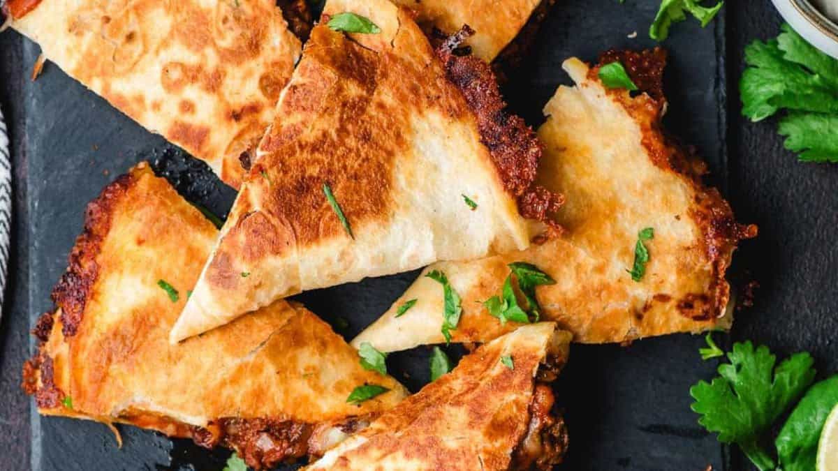 Cheesy Ground Beef Quesadillas.