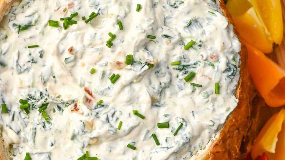 Classic Knorr Spinach Dip Recipe In A Bread Bowl.