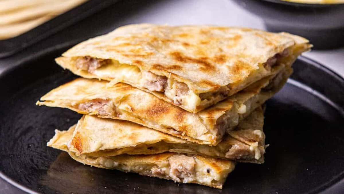 Creamy Cheesy Chicken Quesadillas.