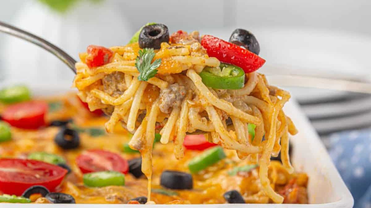 Creamy Taco Spaghetti.