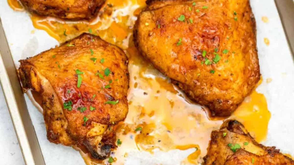 Crispy Baked Chicken Thighs.