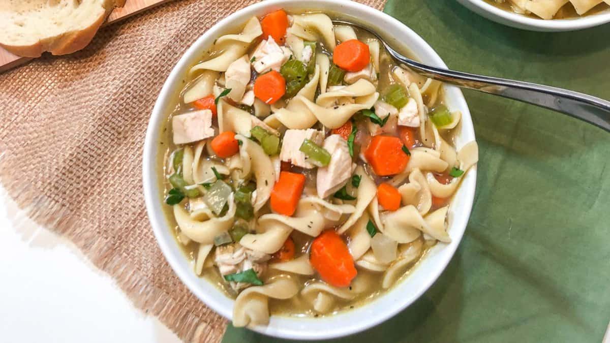 Dutch Oven Chicken Noodle Soup.