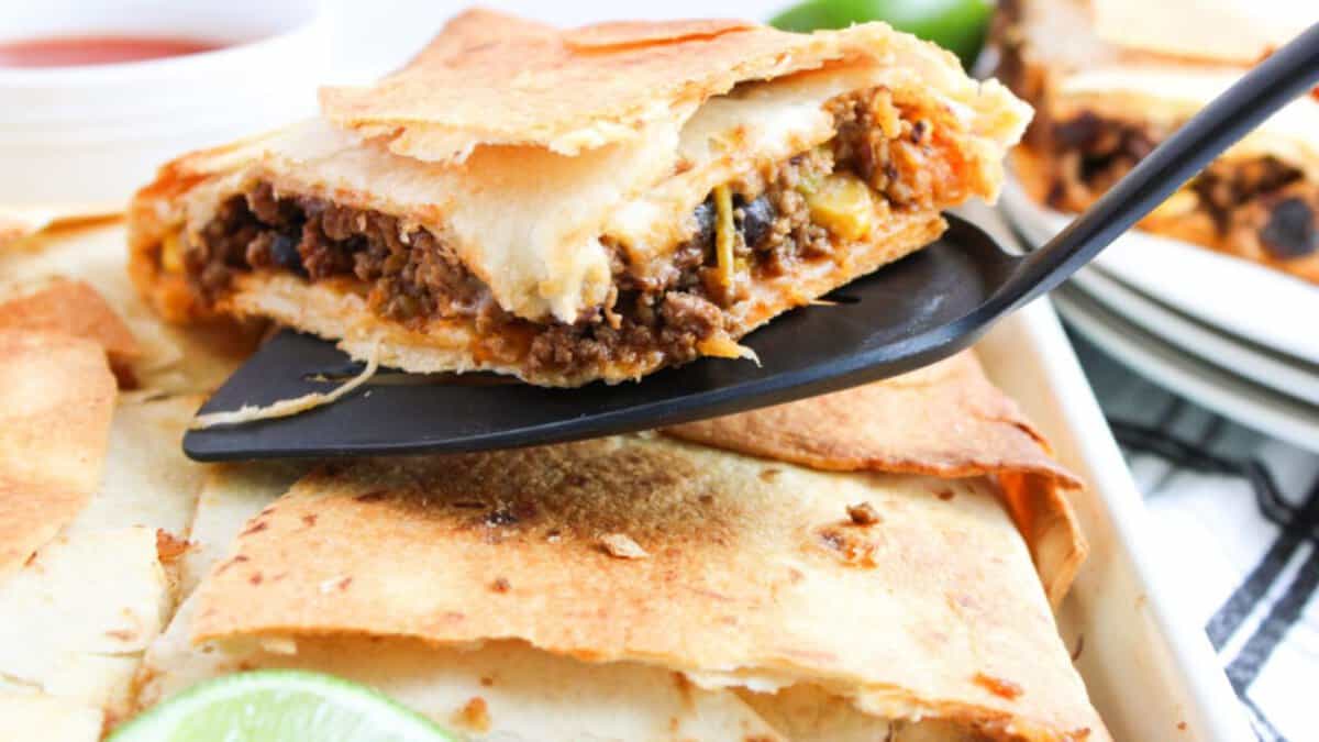 Ground Beef Sheet Pan Quesadillas.