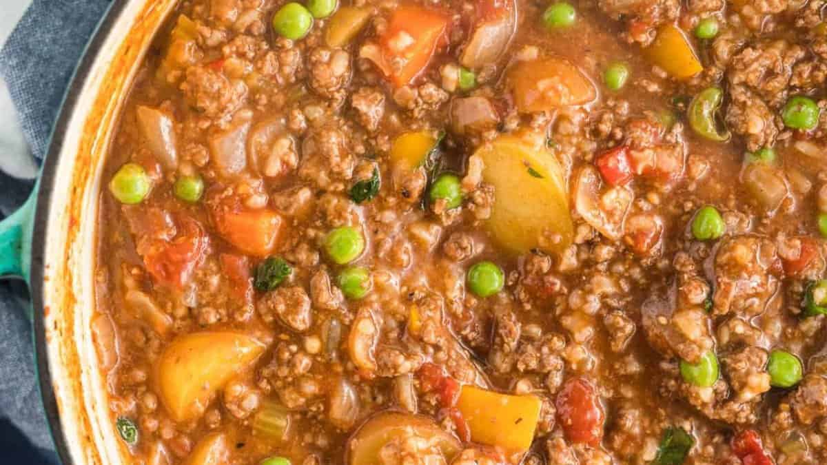 Hamburger Stew with Rice.