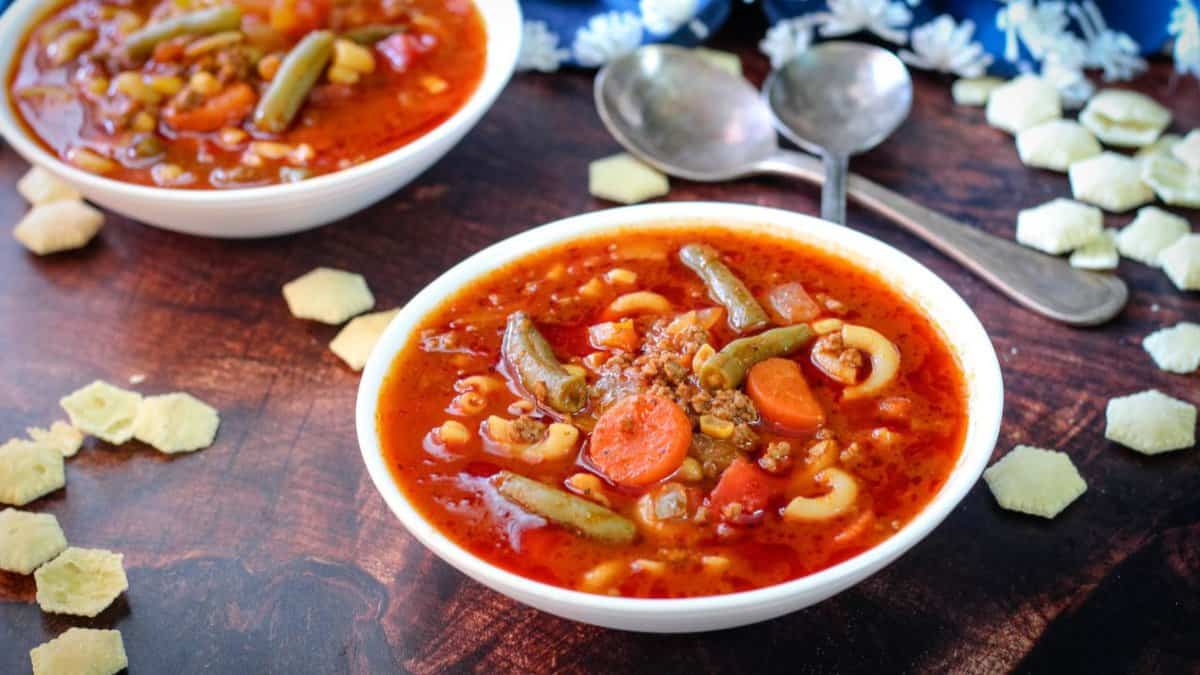 Hamburger Vegetable Soup.