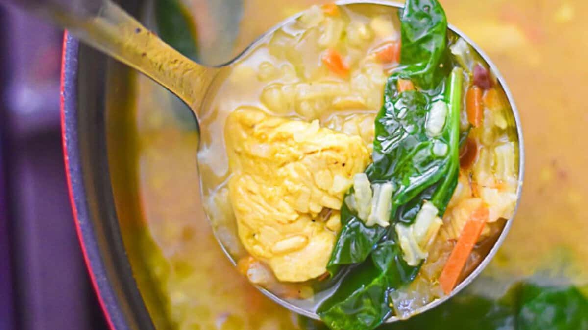 Healing Lemon Turmeric Chicken & Rice Soup.