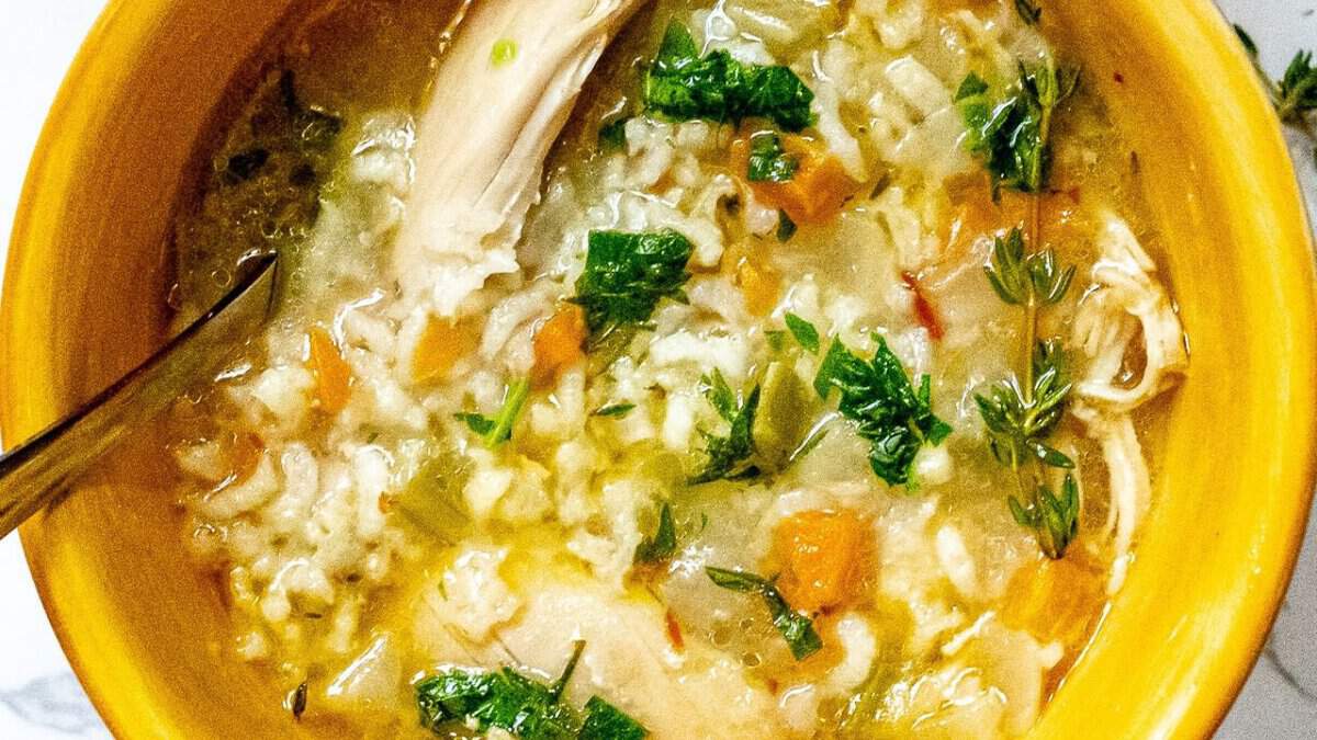 Instant Pot Chicken and Rice Soup.