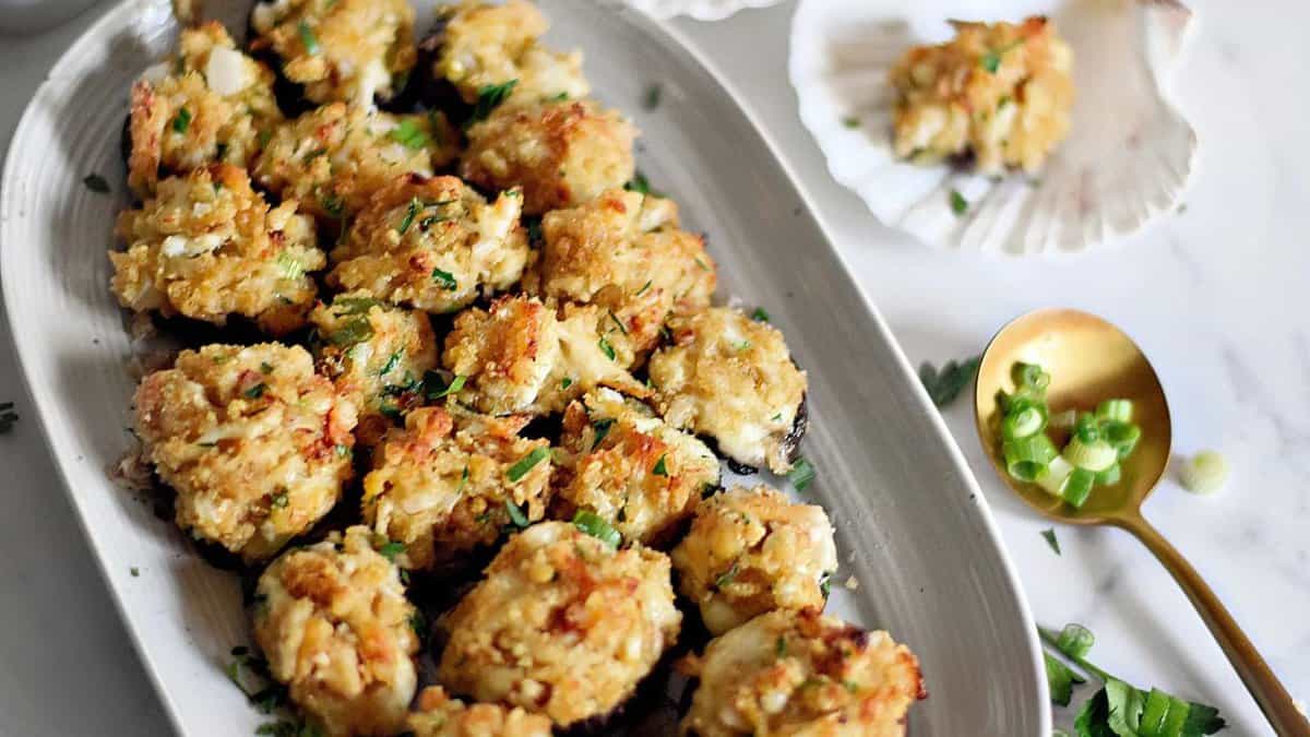 Lobster and Crab Stuffed Mushrooms.