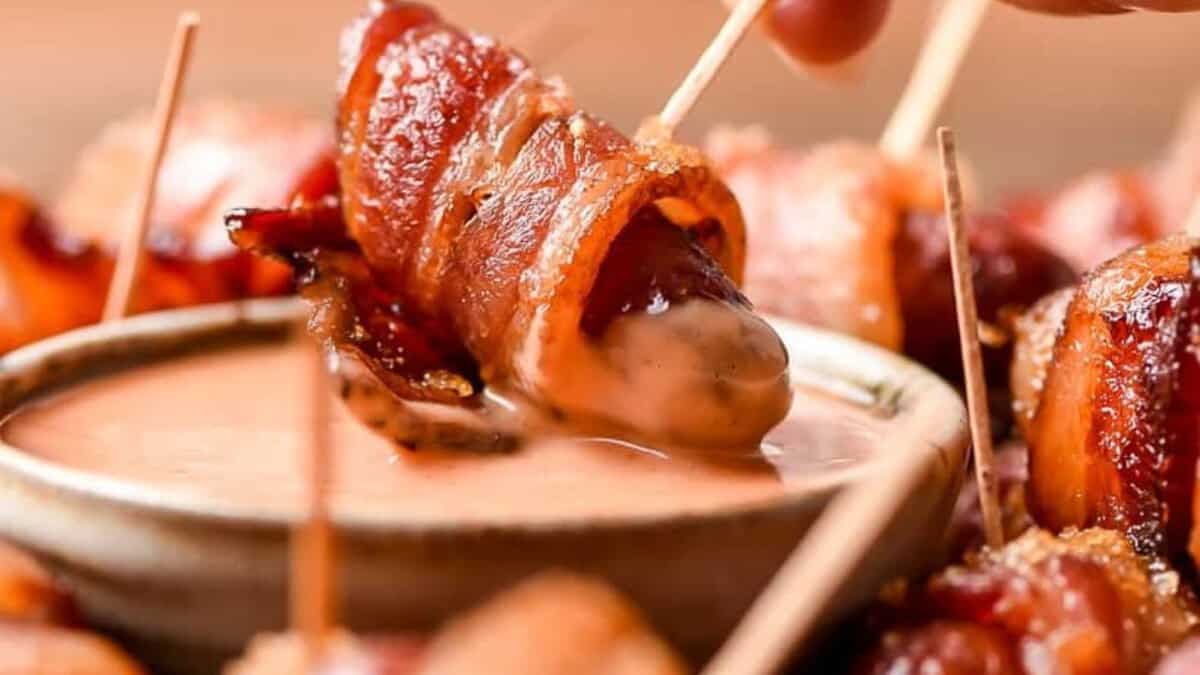 Meat Candy (Bacon Wrapped Smokies).