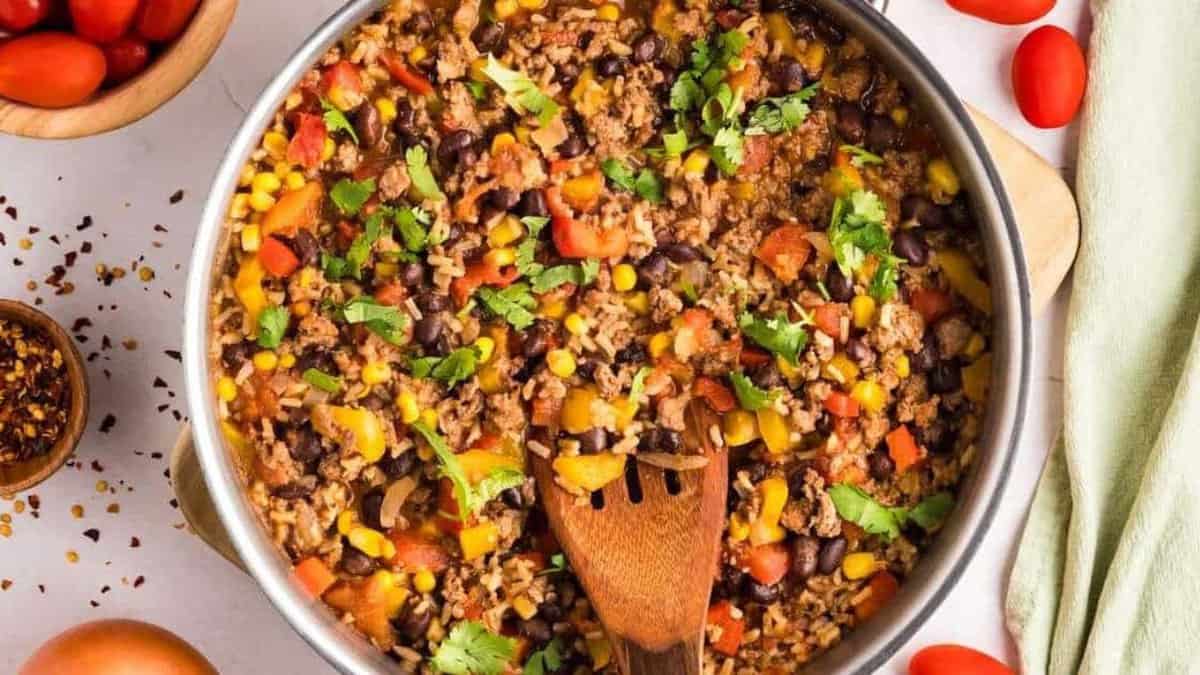 Mexican Beef Rice Skillet.