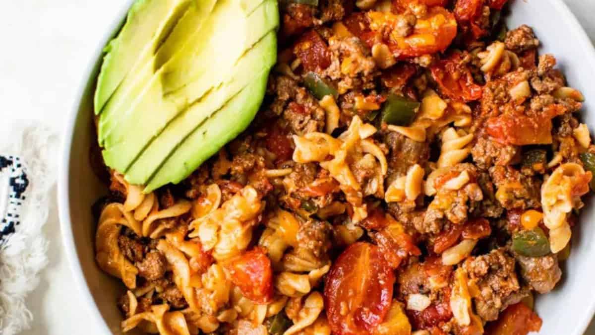 One Pan Fajita Pasta.