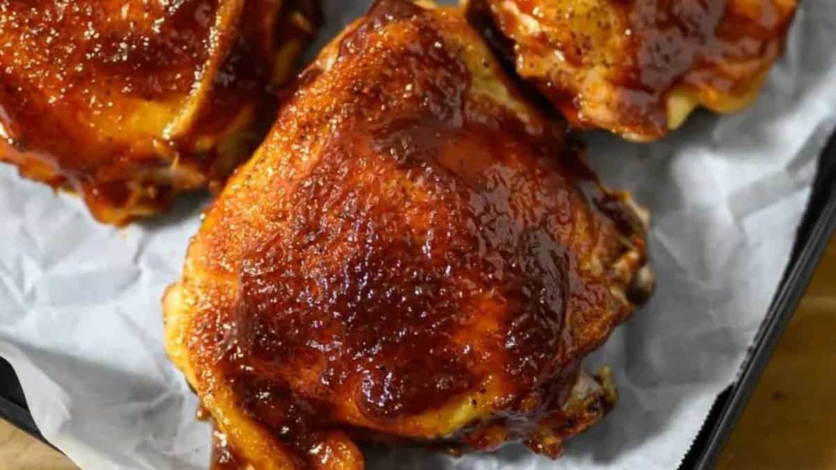 Oven Baked BBQ Chicken Thighs.