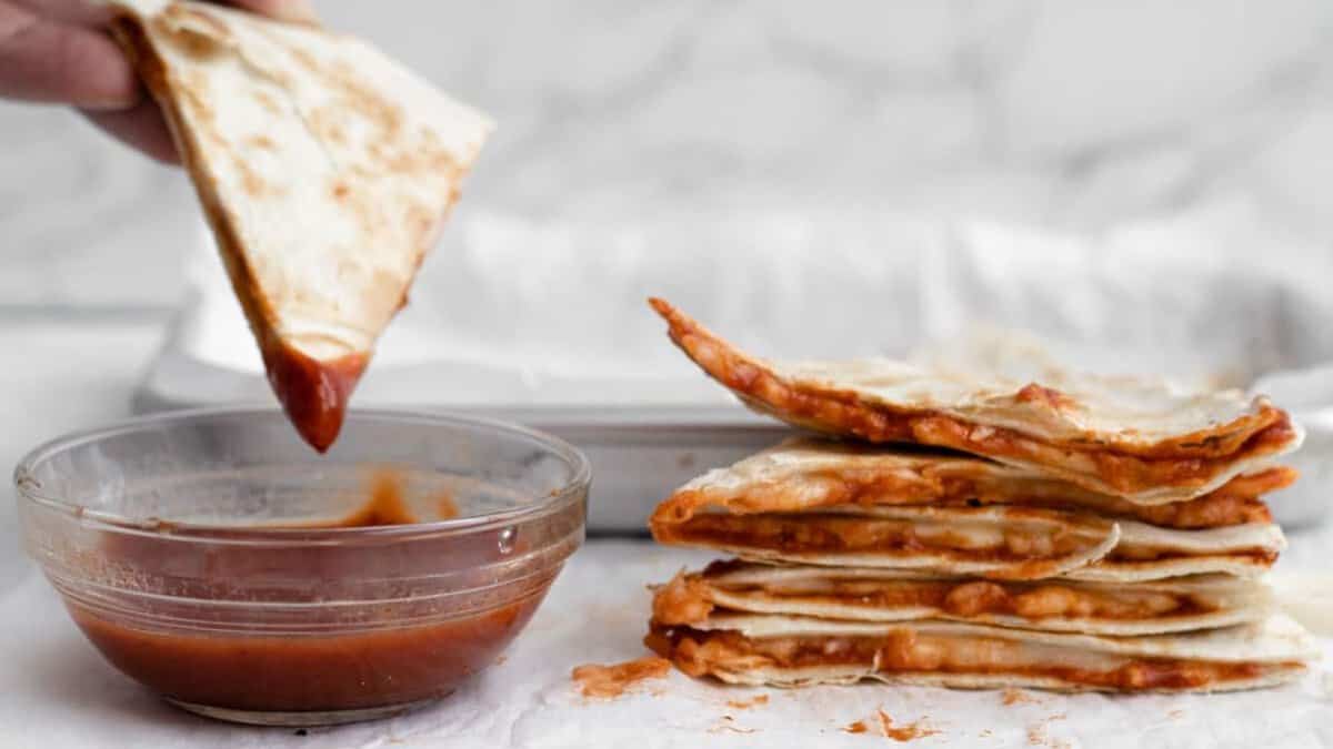 Quick and Easy Pizza Quesadilla.