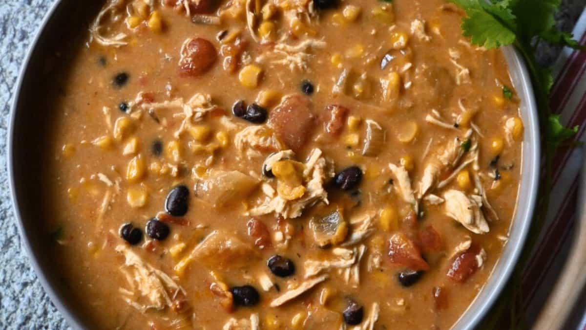 Slow Cooker Creamy Southwest Chicken Soup.