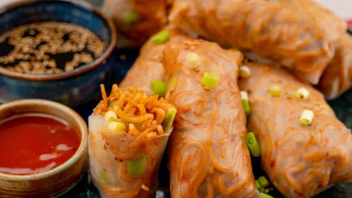 Spicy Noodle Spring Rolls.