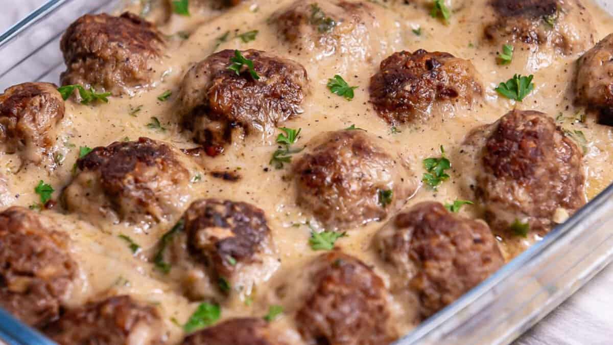 Swedish Meatball Pasta Bake.