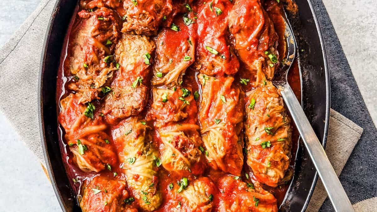 Ukrainian Cabbage Rolls with Ground Beef.